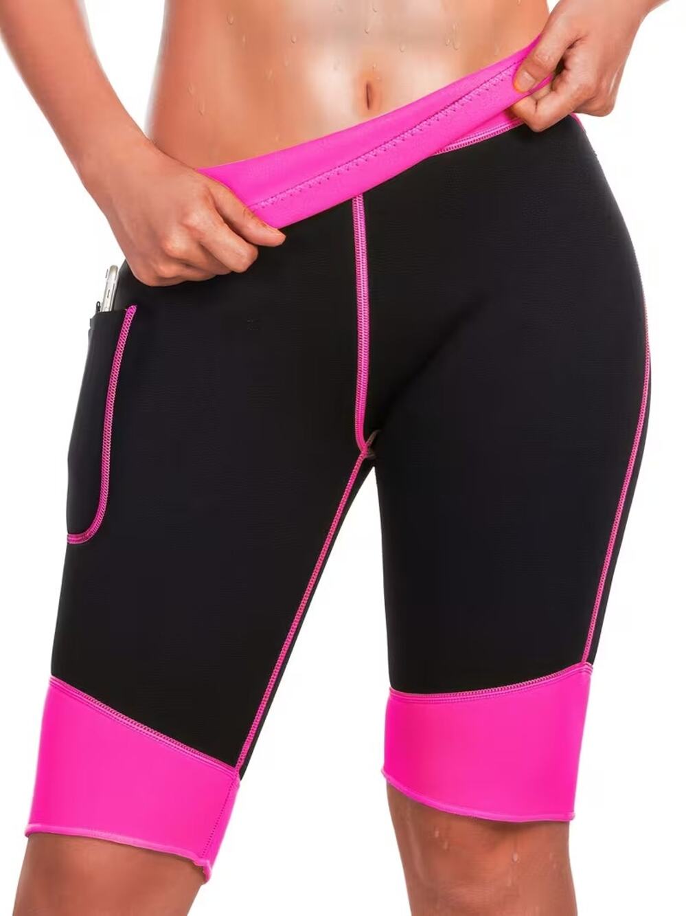 Reyeoshop Sweat Sauna Shorts High Waist Slimming Workout Shorts Medium